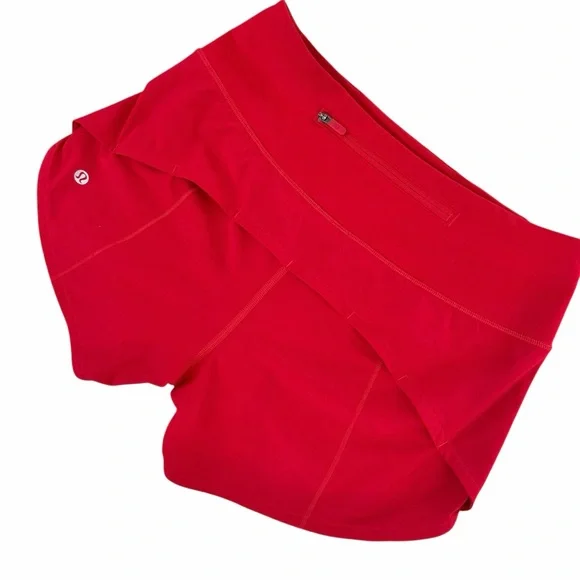 Lululemon Speed Up Shorts Red High Waisted Running Athleisure Workout Size 4 - Picture 6 of 12